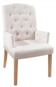 Židle CASTLE S PODRUČKAMI béžová strukturovaná látka Nábytek | Jídelní prostory | Jídelní židle | Všechny jídelní židle