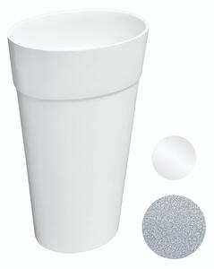 Volně stojící umyvadlo z litého mramoru Uniqa Glam S UM VS, sifon Click-Clack bílý (46,5x32,5x84 cm) #UMD-U-WGSW | Besco