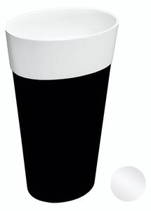 Volně stojící umyvadlo z litého mramoru Uniqa BW UM VS, sifon Click-Clack bílý (46,5x32,5x84 cm) - Besco #UMD-U-WBWW