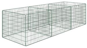 Outsunny Kompostér 1680 litrů, 270 x 90 x 70 cm, 3-dílný rychlý kompostér z oceli, voděodolný thermokompostér s otevřeným mřížkovým designem, zahradní