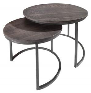 2SET odkládací-konferenční stolek ELEMENTS 55 CM šedý masiv mango Nábytek | Obývací pokoj | Konferenční stolky | Všechny konferenční stolky