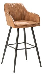 Barová židle TURIN vintage hnědá mikrovlákno Nábytek | Jídelní prostory | Barové židle