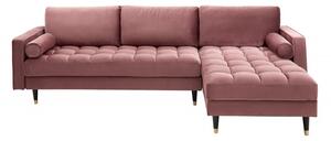 Rohová sedačka Cozy Velvet II 260cm růžová