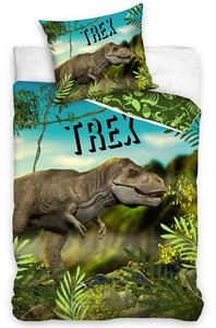 Dětské bavlněné povlečení T-Rex v pralese 140x200 / 70x90 cm