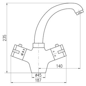RAV Slezák TRM26.0 - Termostatická umyvadlová baterie TERMO 23,5 cm lesklý chrom