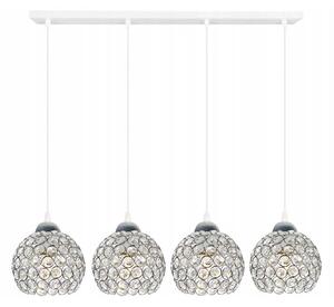 Závěsné svítidlo Crystal, 4x stříbrné křišťálové stínítko, (chromové uchycení), w