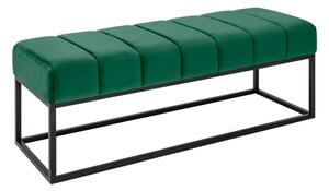 Lavice PETIT BEAUTE 110 CM smaragdově zelená samet Nábytek | Předsíňový nábytek | Botníky