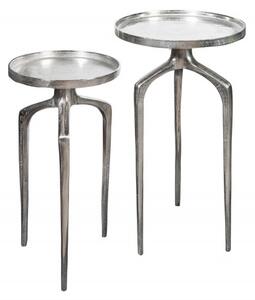 2SET Odkládací stolek ABSTRACT stříbrný skladem