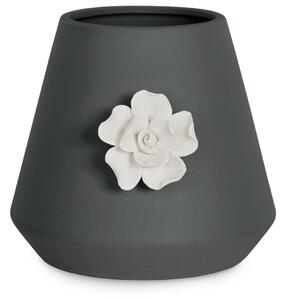 AmeliaHome Keramická váza Lusitiono černá, velikost 13x13x12