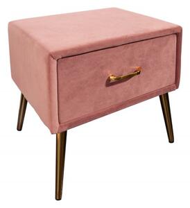 Noční stolek FAMOUS 42 CM tmavě růžový samet Nábytek | Ložnice | Noční stolky