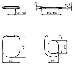 Ideal Standard T552201 - Záchodové prkénko SoftClose TESI bílá