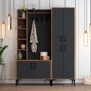 Hanah Home Předsíňová stěna Viyana ořech/antracit