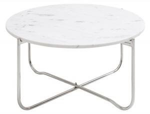 Konferenční stolek Noble 62cm Mramor bílý stříbrný