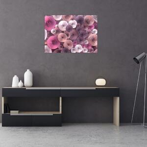 Abstraktní obraz květů růží (70x50 cm)