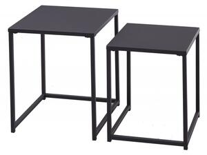 2SET odkládací stolek DURA STEEL 46/41 CM černý kov Nábytek | Doplňkový nábytek | Odkládací stolky