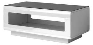 Konferenční stolek HEKTOR HR99 bílý lesk / černé sklo