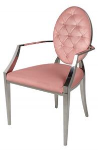Starorůžová sametová židle Modern Barock