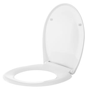 Erga Creta, toaletní WC sedátko 435x370mm z polypropylenu s pomalým zavíráním, bílá, ERG-GAM-D2