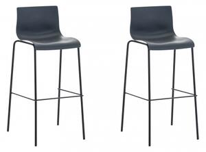 2 ks / set barová židle Hoover plast černá, šedá