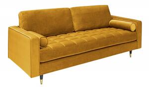 Luxusní pohovka COZY VELVET 225 CM tmavě žlutá samet Nábytek | Obývací pokoj | Sedací soupravy a pohovky | Pohovky | Všechny pohovky