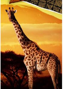 Bavlněné povlečení 140x200 + 70x90 cm - Žirafa Etno