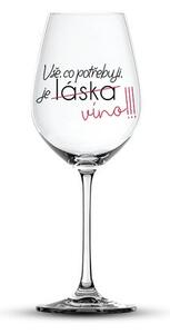 Nekupto Vtipná sklenice na víno s potiskem Vše, co potřebuji, je víno!!!