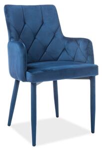 Jídelní čalouněná židle RICARDO VELVET modrá skladem