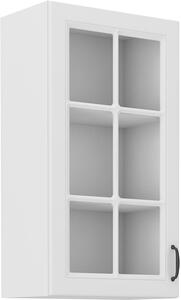 STL 40 cm skříňka horní jednodveřová se sklem STILO II (výška 90 cm) Barevné provedení STILO: Bílá / Prachově šedá