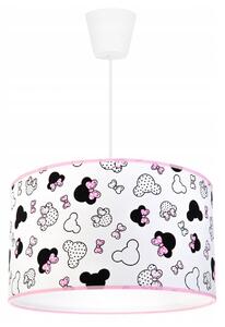Dětské závěsné svítidlo Minnie, 1x textilní stínítko se vzorem, (fi 35cm)