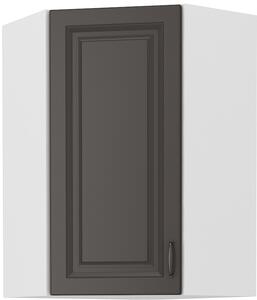 STL Rohová skříňka horní STILO II (výška 90 cm) Barevné provedení STILO: Bílá / Jílově šedá