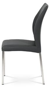 Jídelní židle HC-381 GREY koženka šedá, broušený nerez