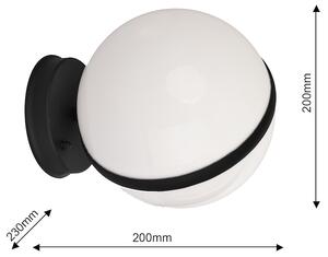 Exteriérové ​​nástěnné svítidlo Circulo, 1x bílé plastové stínítko, b