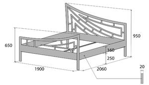 Nábytek ATIKA s.r.o. Kovová postel SHAPE Povrchová úprava: černá, Rozměr: 140 x 200 cm