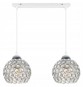 Závěsné svítidlo Crystal, 2x stříbrné křišťálové stínítko, (chromové uchycení), w