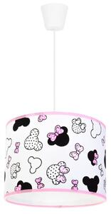Dětské závěsné svítidlo Minnie, 1x textilní stínítko se vzorem