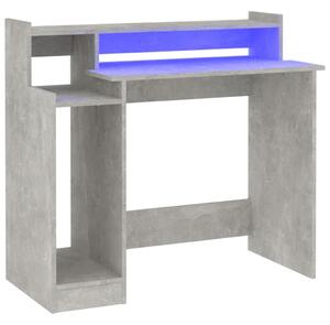 Psací stůl s LED betonově šedý 97 x 45 x 90 cm kompozitní dřevo