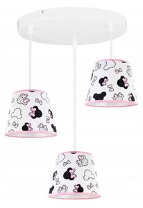 Dětské závěsné svítidlo Minnie, 3x textilní stínítko se vzorem, o, s