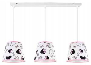 Dětské závěsné svítidlo Minnie, 3x textilní stínítko se vzorem, s