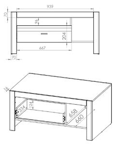 Konferenční stolek ERKO ER12 108 bílý lesk