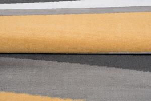 Chemex Kusový koberec Maya - vlnky 2 - černý/žlutý Rozměr koberce: 80x150 cm