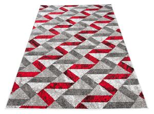 Chemex Kusový koberec Maya - vlnky 1 - šedý/červený Rozměr koberce: 80x150 cm