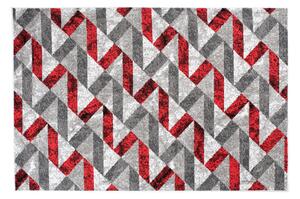 Chemex Kusový koberec Maya - vlnky 1 - šedý/červený Rozměr koberce: 80x150 cm