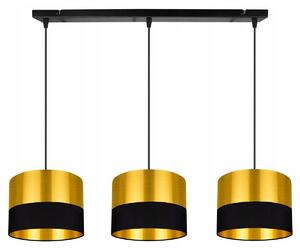 Závěsné svítidlo Golden, 3x zlaté textilní stínítko (mix 2 barev), (výběr ze 2 barev konstrukce)