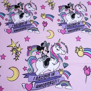 Jerry Fabrics Bavlněné prostěradlo s gumou 90 x 200 + 25 cm - Minnie "Unicorn 02"