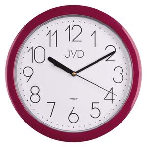 Fialové moderní netikajcíí hodiny JVD sweep HP612.10