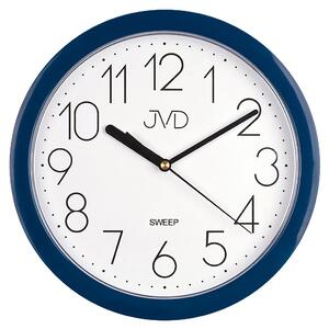 Modré plastové nástěnné netikající tiché hodiny JVD sweep HP612.17