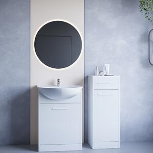 Koupelnový nábytek se zrcadlem NEPPA MINI LED bílý laminát