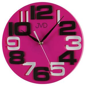 Fialkovo černé designové nástěnné hodiny JVD H107.5