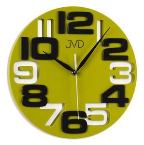 Zelenkavé designové nástěnné hodiny JVD H107.3 SKLAD