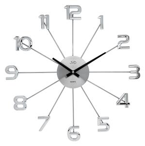 Luxusní paprskovité kovové nástěnné stříbrné hodiny JVD HT072 s číslicemi ( )